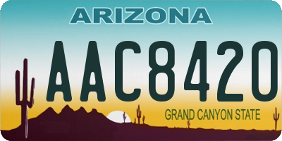 AZ license plate AAC8420