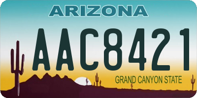 AZ license plate AAC8421