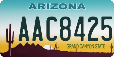 AZ license plate AAC8425