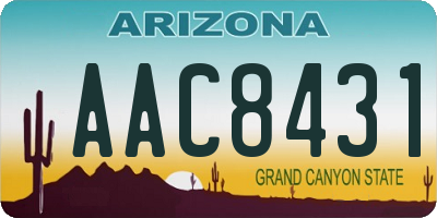 AZ license plate AAC8431