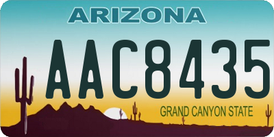 AZ license plate AAC8435