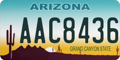 AZ license plate AAC8436