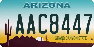 AZ license plate AAC8447