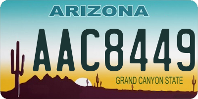 AZ license plate AAC8449