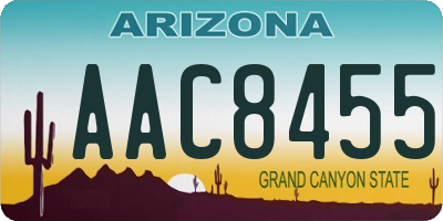 AZ license plate AAC8455