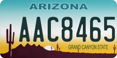 AZ license plate AAC8465