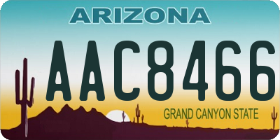 AZ license plate AAC8466