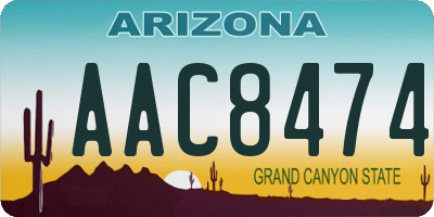 AZ license plate AAC8474