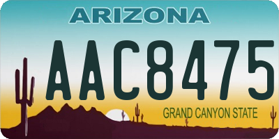 AZ license plate AAC8475