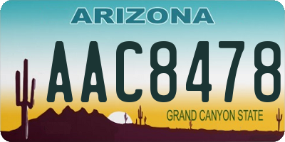 AZ license plate AAC8478