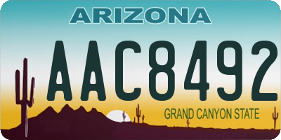 AZ license plate AAC8492