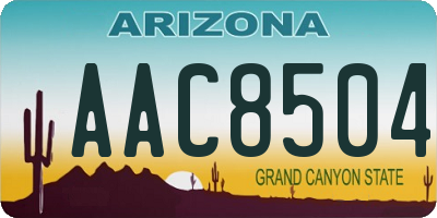 AZ license plate AAC8504