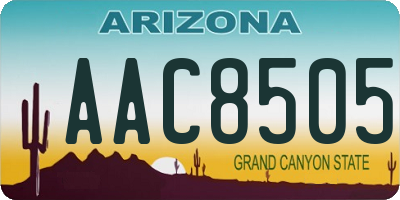 AZ license plate AAC8505
