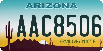 AZ license plate AAC8506