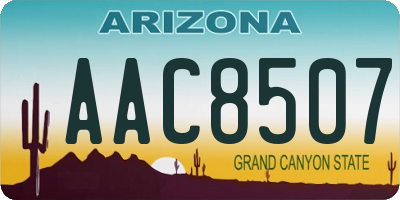 AZ license plate AAC8507