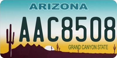 AZ license plate AAC8508