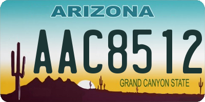 AZ license plate AAC8512