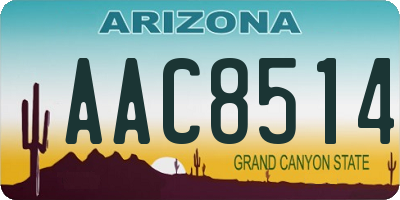 AZ license plate AAC8514