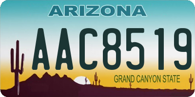 AZ license plate AAC8519