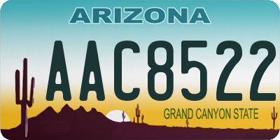 AZ license plate AAC8522