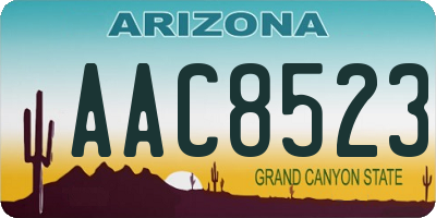 AZ license plate AAC8523