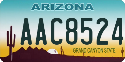 AZ license plate AAC8524