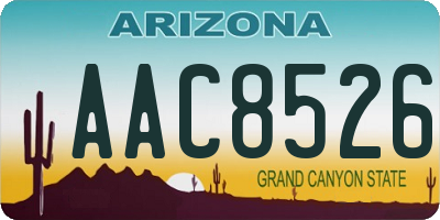 AZ license plate AAC8526