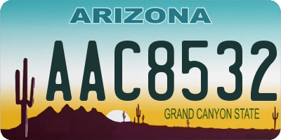 AZ license plate AAC8532