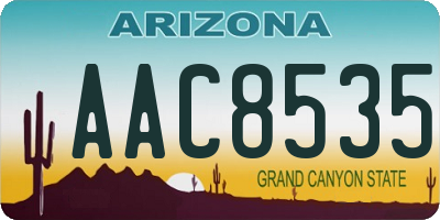 AZ license plate AAC8535