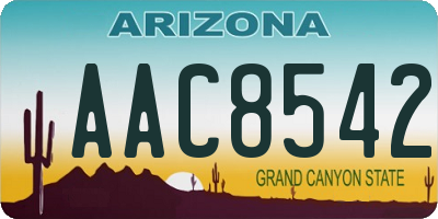 AZ license plate AAC8542