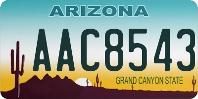 AZ license plate AAC8543
