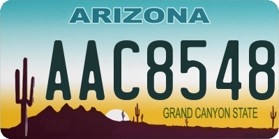 AZ license plate AAC8548