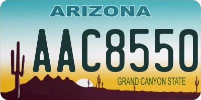 AZ license plate AAC8550