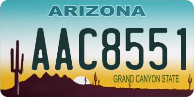 AZ license plate AAC8551