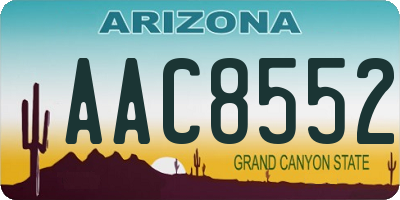 AZ license plate AAC8552