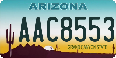 AZ license plate AAC8553