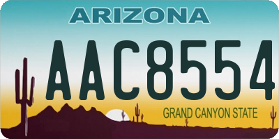 AZ license plate AAC8554