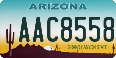 AZ license plate AAC8558