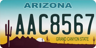 AZ license plate AAC8567