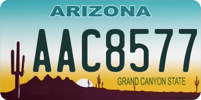 AZ license plate AAC8577