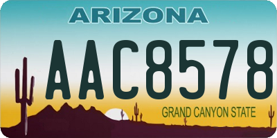 AZ license plate AAC8578