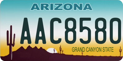 AZ license plate AAC8580