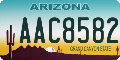 AZ license plate AAC8582