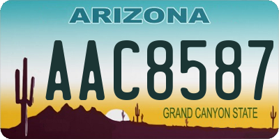 AZ license plate AAC8587