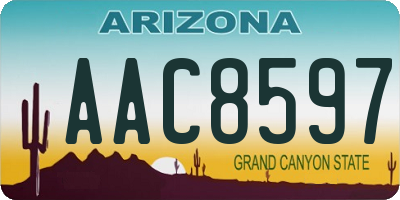 AZ license plate AAC8597