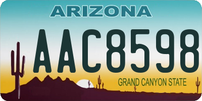 AZ license plate AAC8598