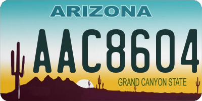 AZ license plate AAC8604