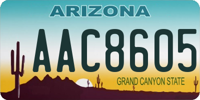 AZ license plate AAC8605