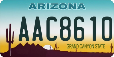 AZ license plate AAC8610