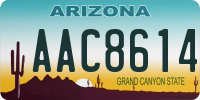 AZ license plate AAC8614